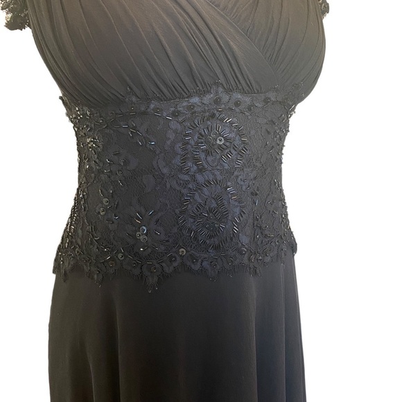 Vintage Tadashi Shoji Silk Beaded Formal Evening Dress Size 4 Cocktail Event - Picture 3 of 12